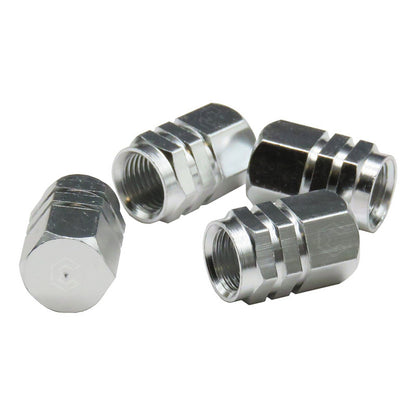 Kit 4 Tapon Cubre Pivote Válvula Metálico Hexagono Auto Moto