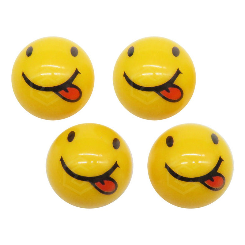 Kit 4 Tapones Cubre Pivote Válvula Emoji Caritas Auto Moto