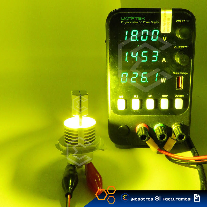 Kit Focos 24 Led Csp Ambar H4 Ventilador Alta Y Baja 4,200lm H4 Ambar