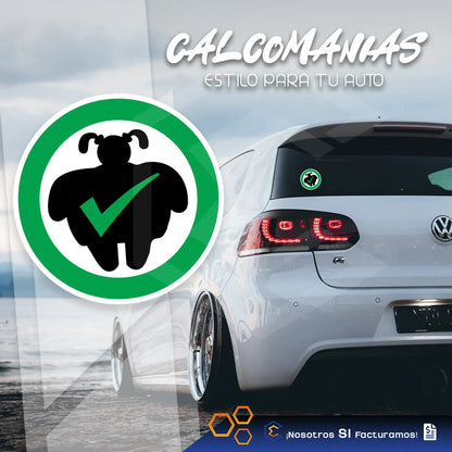 2 Calcomanía Sticker Vinil Si Gordas Broma Auto Moto 7.5cm