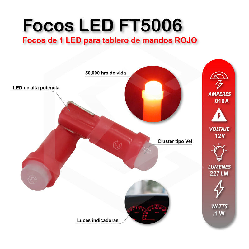 Kit 10 Focos 1 Led Pellizco T5 2721 Tablero Cluster Tipo Vel