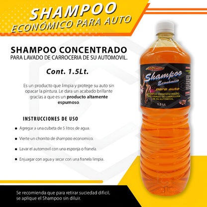 3 Shampoo Espumoso Auto Concentrado Acabado Brillante 1.5lts