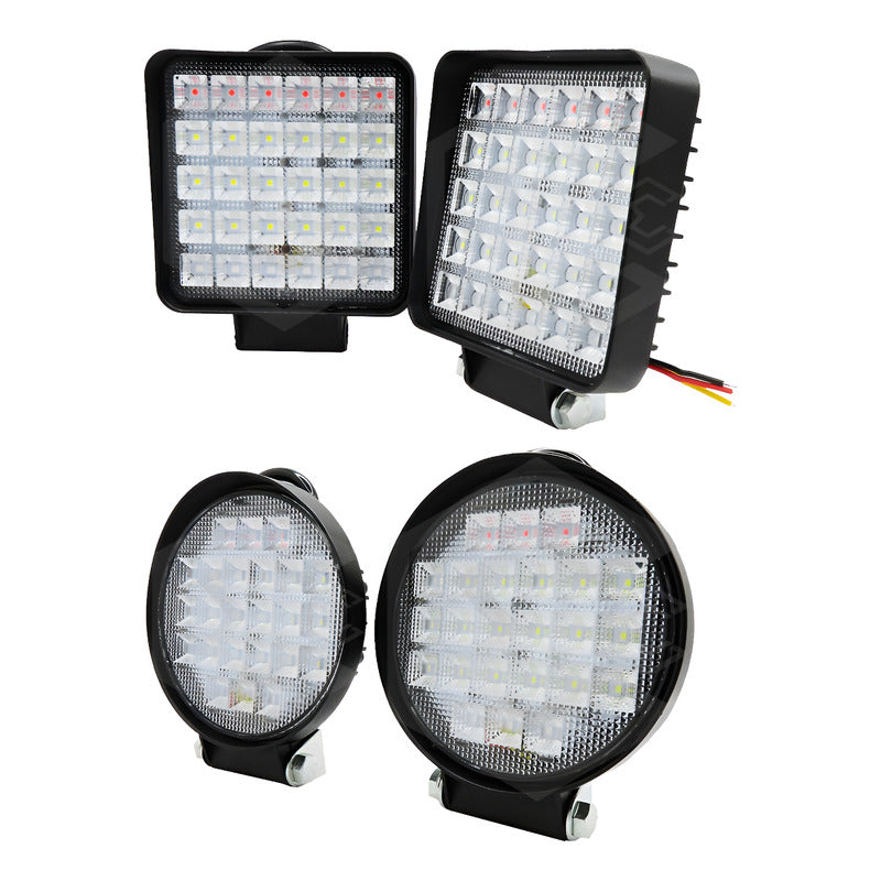 Par De Faros 30 Leds 9-30v Luz Blanca/rojo/azul 6 Funciones