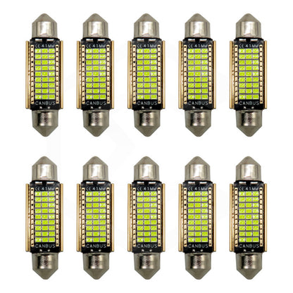 Kit De 10 Focos Interior 27 Leds Canbus 31mm 36mm 39mm 41mm