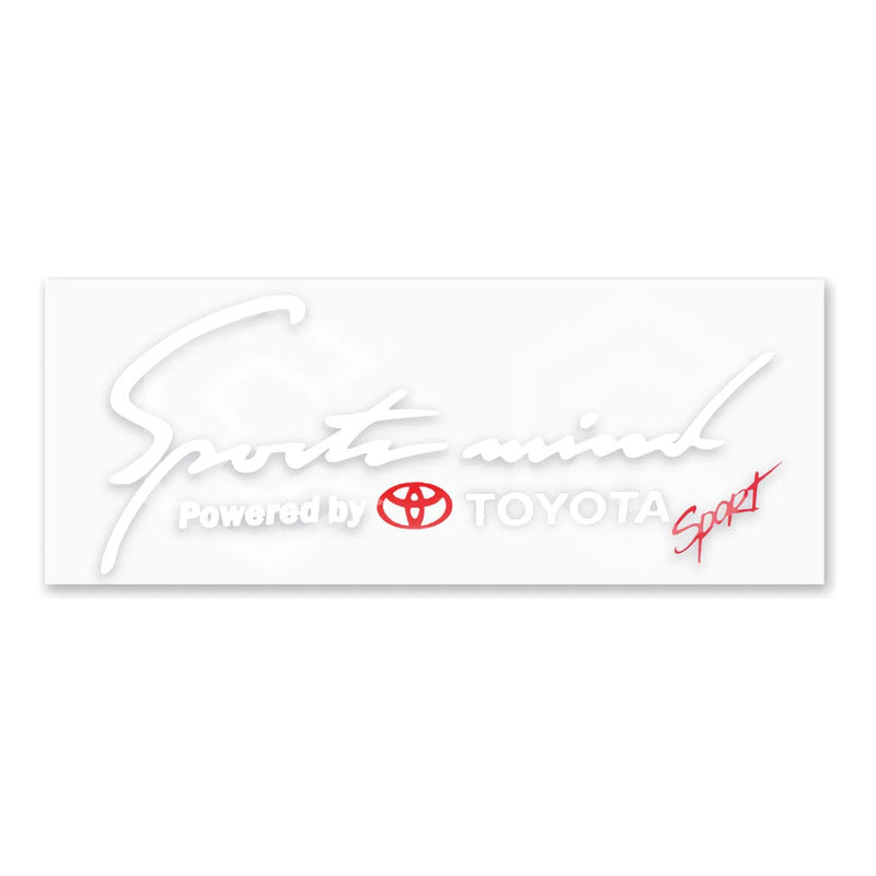 2 Calcomanía Sportmind Toyota Blanco Sticker Vinil Auto 25cm
