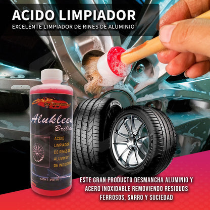 2 Acido Limpiador De Rines Aluminio Y Acero Inoxidable 250ml Rosa