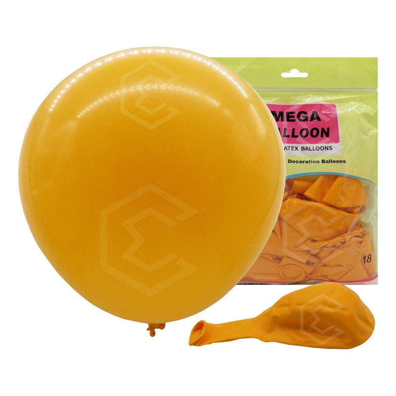 Bolsa 25 Globos Amarillo Mostaza Brillo #18 Fiestaboda Latex Amarillo Moztaza Brilloso