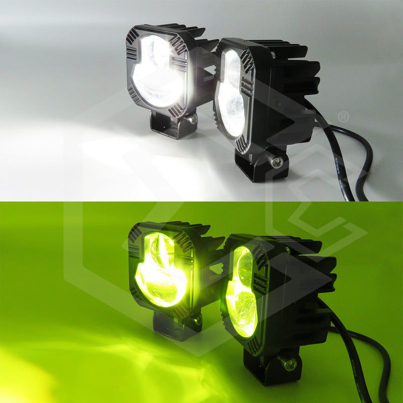 Faros Cuadrados Blanco/ámbar Fijo 15 Led 30w 6500lm 12-24v