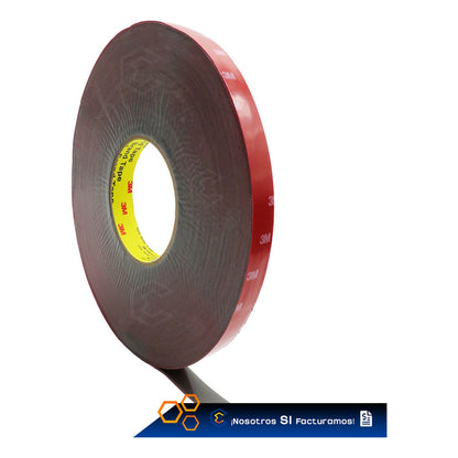 Rollo De Cinta Doble Cara Tipo 3m Pega Moldura 1.5cm X 32.5m Rojo