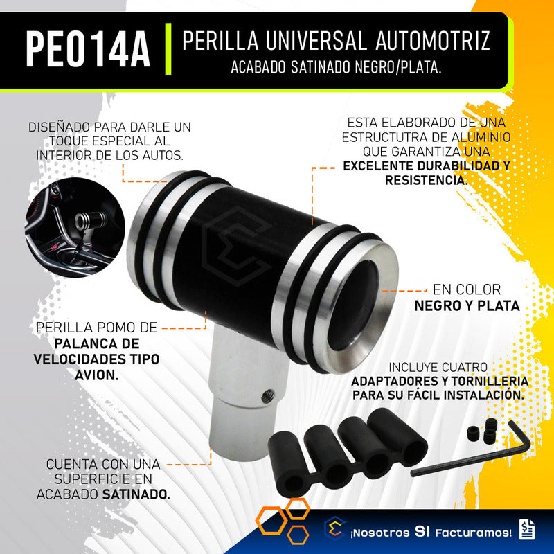 Perilla Pomo Palanca Universal Cambios Tipo Avion Automotriz