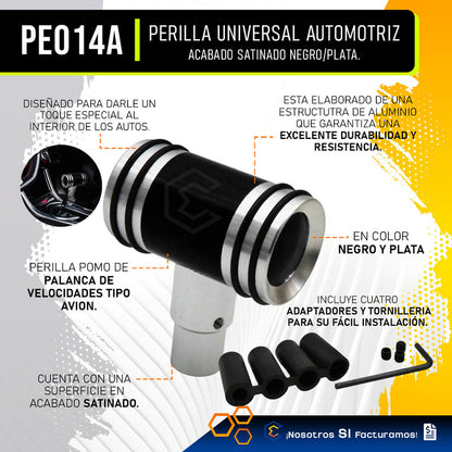Perilla Pomo Palanca Universal Cambios Tipo Avion Automotriz