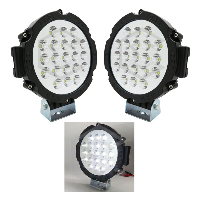 Faro Cree Redondo Universal 21 Led Blanco/ambar Fijo 7'' 24v