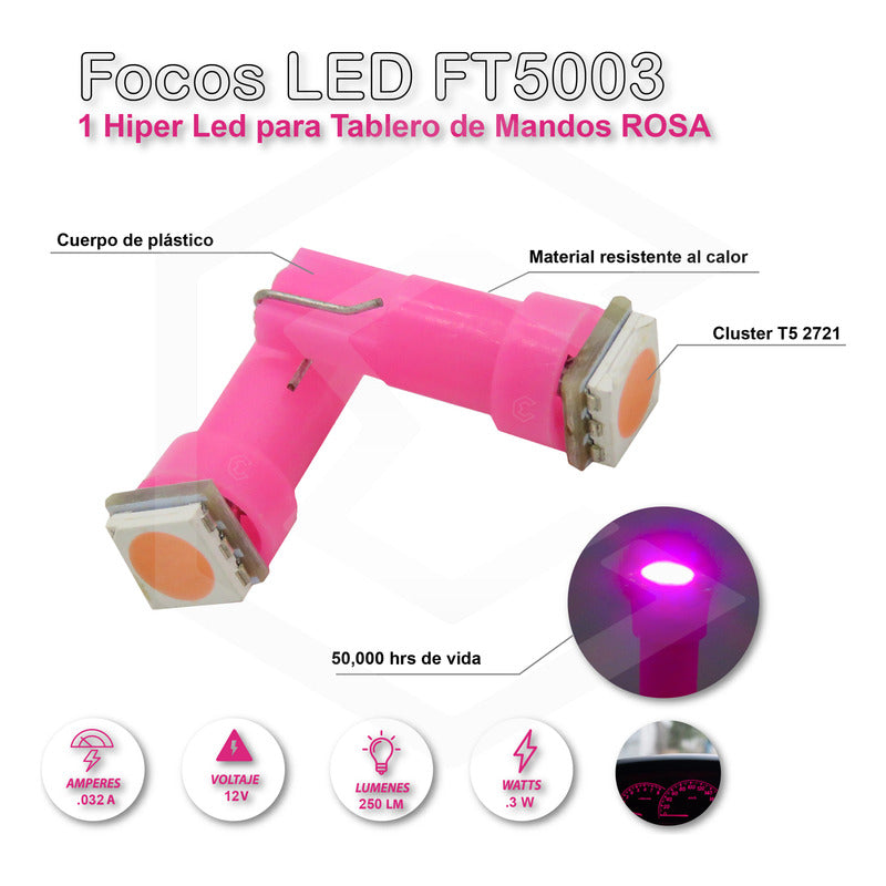 10 Focos Led Tablero De Mandos Cluster T5 2721 12v 7 Colores