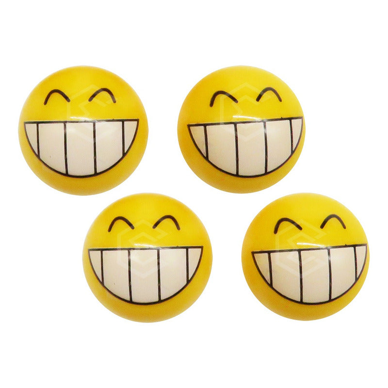 Kit 4 Tapones Cubre Pivote Válvula Emoji Caritas Auto Moto