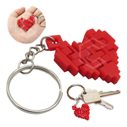 10 Llavero Accesorio Corazón Parejas Articulado Impresión 3d Rojo