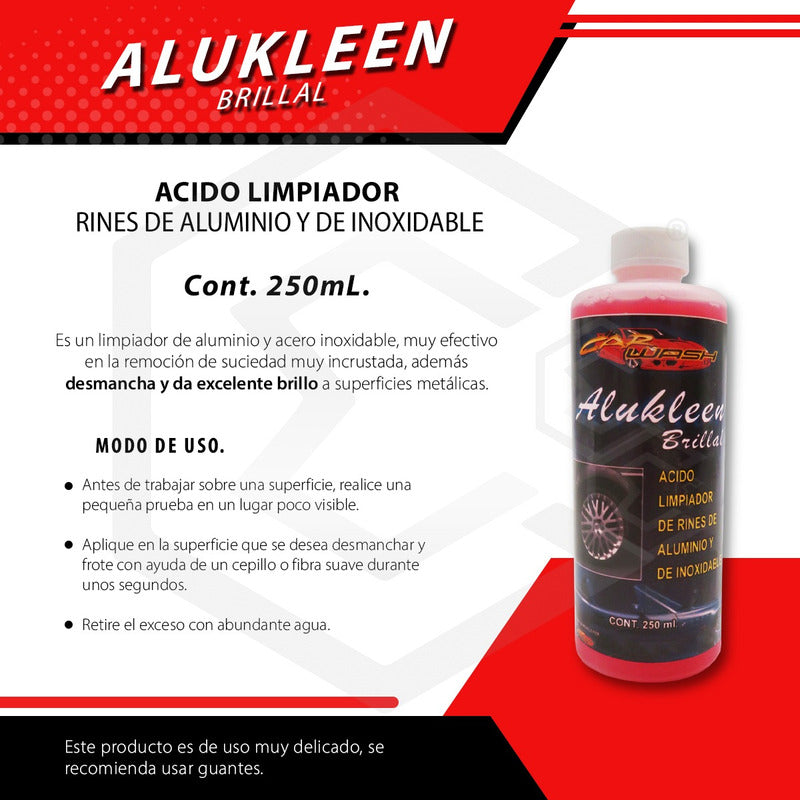 Acido Limpiador De Rines Aluminio Y Acero Inoxidable 250ml Rosa