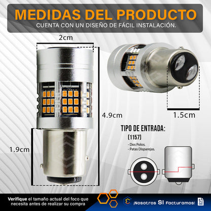 2 Focos 1157 54 Leds Canbus Fijo Ventilador 12v 29w 1000lm
