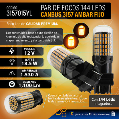 Par Focos 3157 3156 144 Leds Canbus Cristal Cuartos Stop 12v