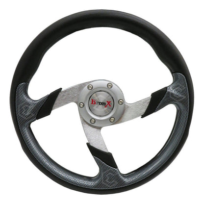 Volante Deportivo Universal Metal Fibra De Carbon Con Negro