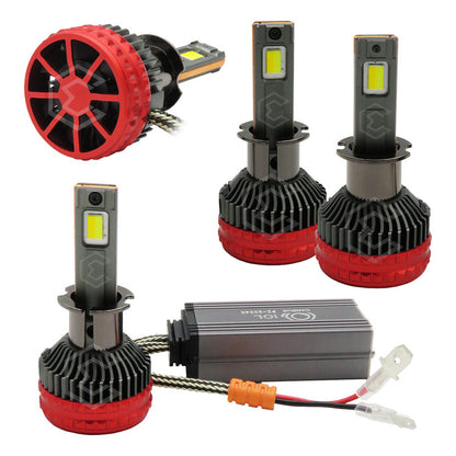 2 Focos H3 12 Leds Csp Bicolor Ventilador Alta Baja 14000lm H3