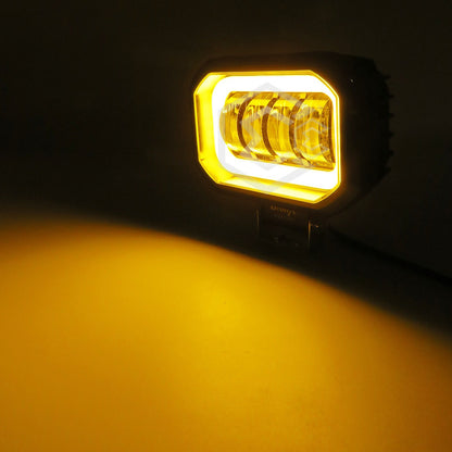 Par Faros Rectangular 4 Hiper Lupa Arillo Ángel Gel Estrobo