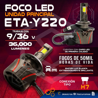 2 Focos 30 Leds H7 Ventilador Alta O Baja 36000lm 95w 9-36v H7