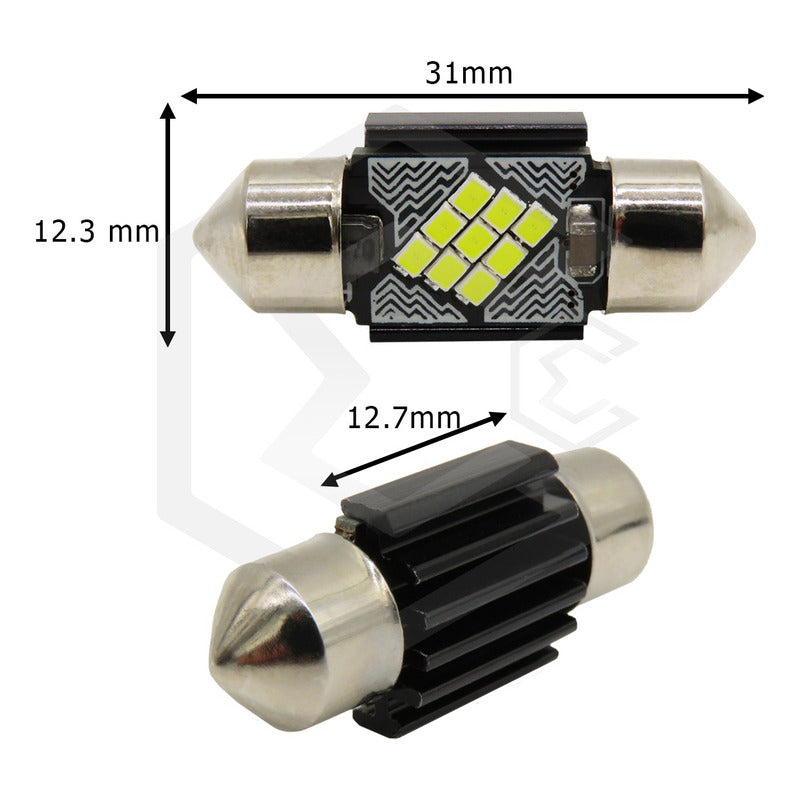 2 Focos 12 Led Canbus C10w Festoon Fusible Interior 12/24v