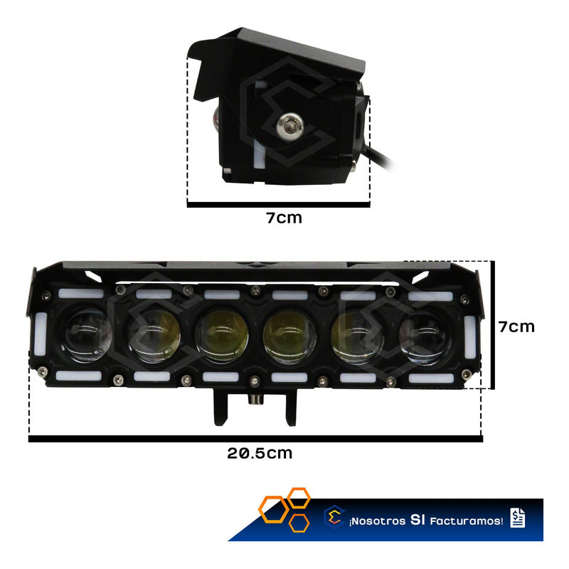 Par De Faros 42 Leds Con 6 Lupas Bicolor Fija 60000lm 12-24v