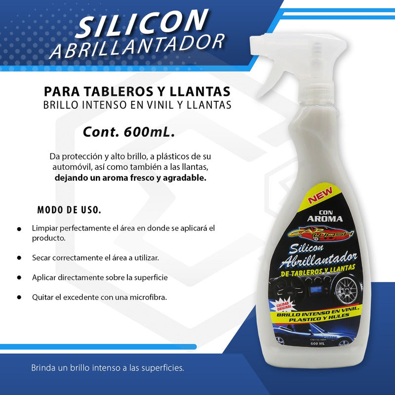 2 Silicón Abrillantador Tableros Llantas Brillo Intenso Pist Beige