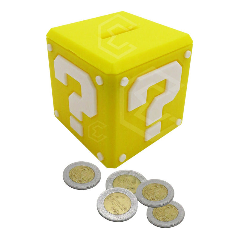 Alcancía Caja Cubo Mario Bross Imán 3d Question Block 7.5cm