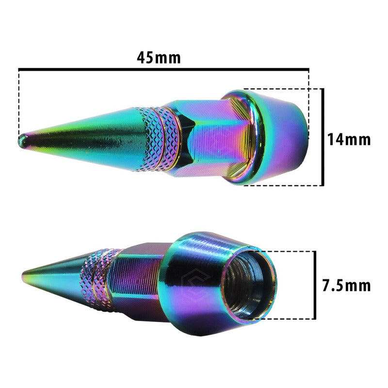 Kit 4 Tapon Cubre Pivote Válvula Pico Tornasol Mediano Auto
