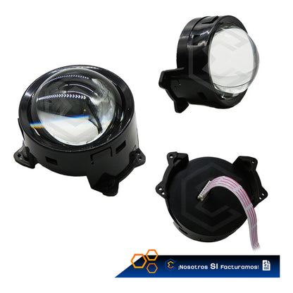 Par De Faros Auxiliares Led Ojo De Diablo Dinámico 8 Modos Transparente