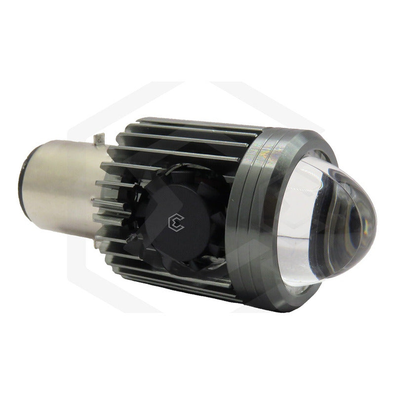 Foco Moto H4 Lupa Con Ventilador Ba20d Bicolor 6 Leds Csp T