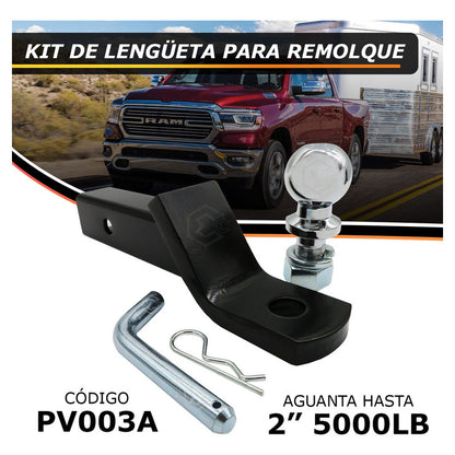 Kit De Arrastre Lengüeta Perno Con Bola De Remolque 2 PuLG