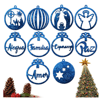 Esferas Navideñas Para Arbol Navidad Diamantina  Kit 10pzas