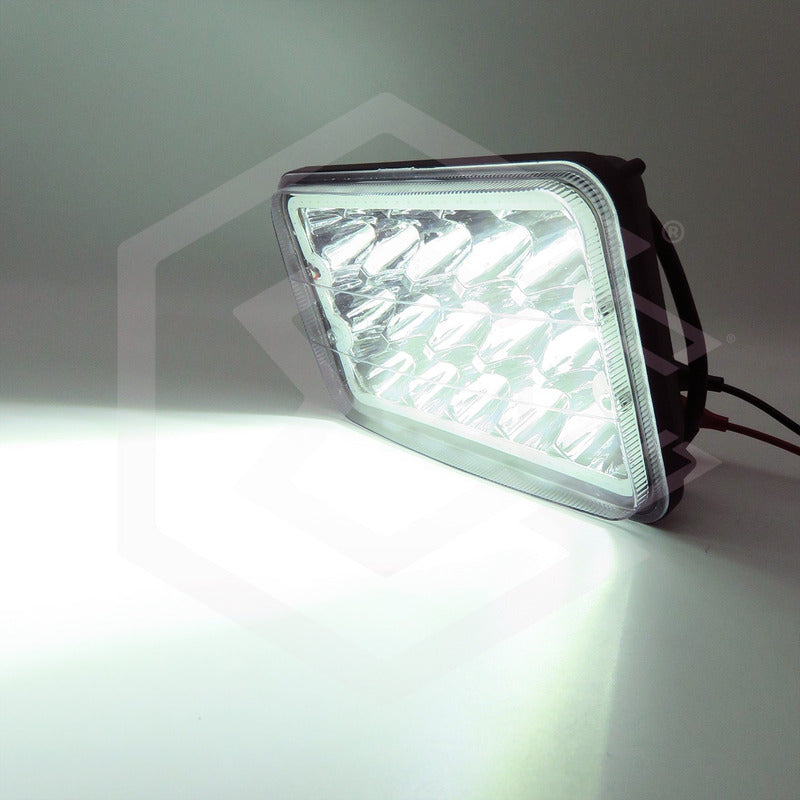 Par Unidad 4x6 99 Led Blanco Aro De Angel  Alta/baja 12/24v