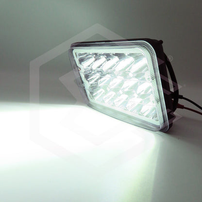 Par Unidad 4x6 99 Led Blanco Aro De Angel  Alta/baja 12/24v