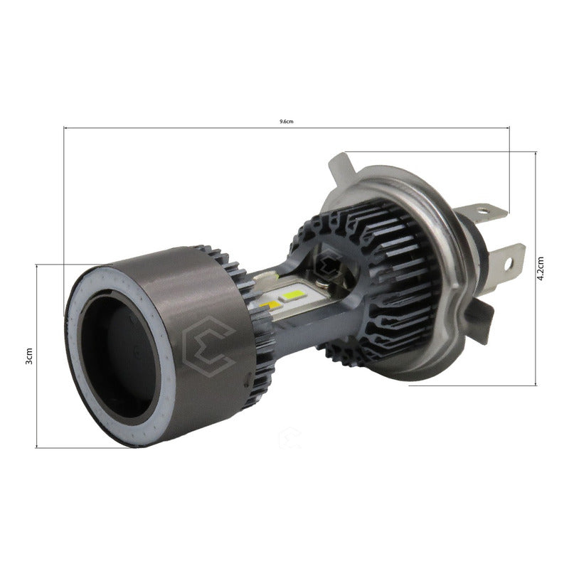Foco De Carro Moto H4 Csp Led Bicolor Ojo Angel 2 Caras 22w