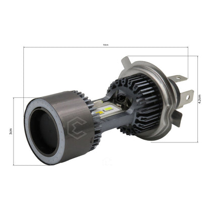 Foco De Carro Moto H4 Csp Led Bicolor Ojo Angel 2 Caras 22w