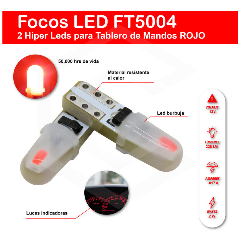 Kit 10 Focos Led Tablero Cluster T5 2721 12v 7 Colores
