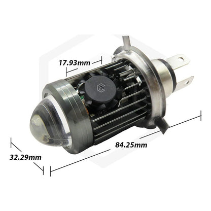 Foco Moto H4 Lupa Con Ventilador Ba20d Bicolor 6 Leds Csp
