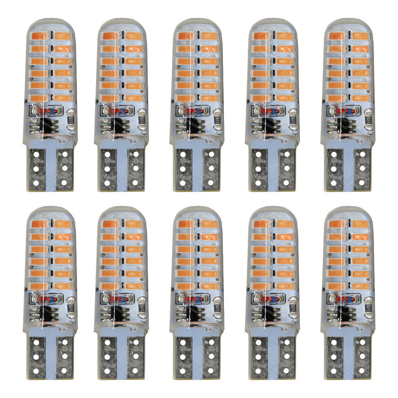 Kit 10 Focos De Pellizco 24 Leds Smd T10 Gel Luz Estrobo 12v