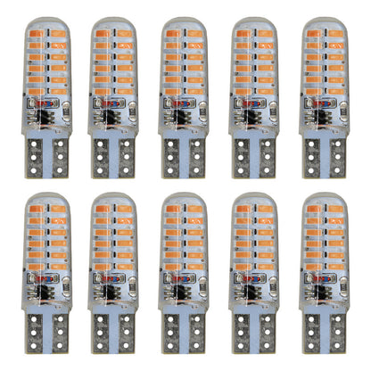 Kit 10 Focos De Pellizco 24 Leds Smd T10 Gel Luz Estrobo 12v