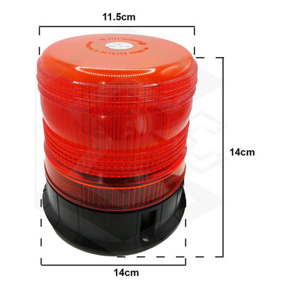 Torreta Color Ambar 12-24v 24led 72w Ip65 Con Iman 3 Funcion
