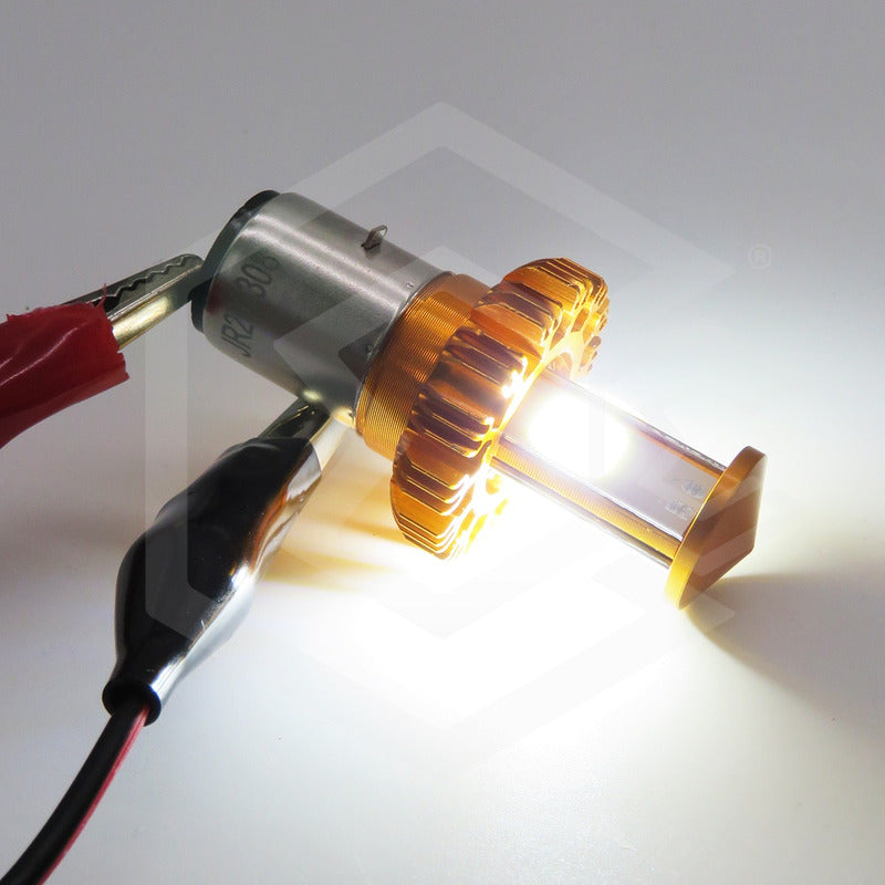 Foco De Carro/moto H4 2 Polos Ba20d Con Luz Led 4 Caras 15w