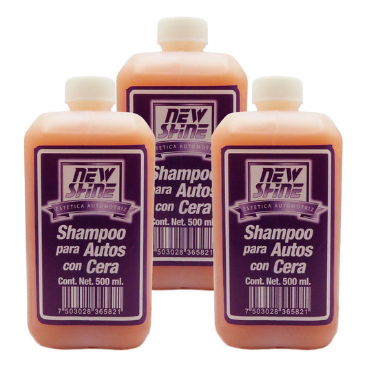 3 Shampoo Para Auto Con Cera Excelente Brillo 500ml
