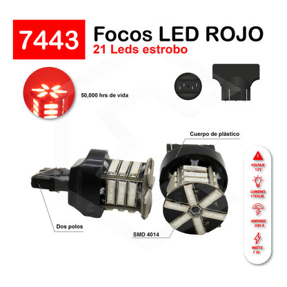 Par 2 Focos 3157 1156 1157 7440 7443 1176 21 Leds Estrobo