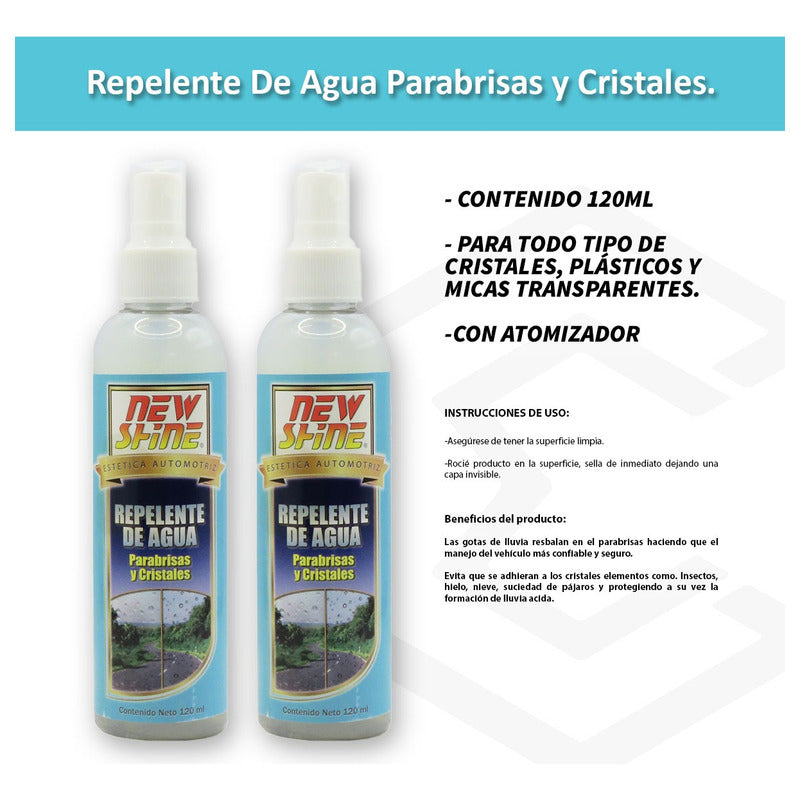 5 Repelente De Agua Para Cristales Parabrisas Y Micas