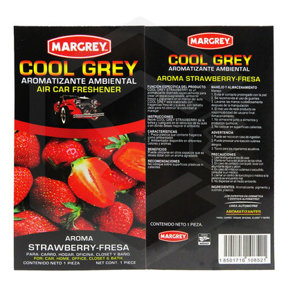 Aromatizante Auto Casa Ambiental Cool Grey Hoja Margrey30pza
