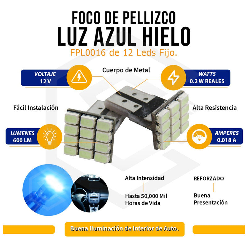 Par De Focos De Pellizco 12 Leds Luz Interior Alta Intencida